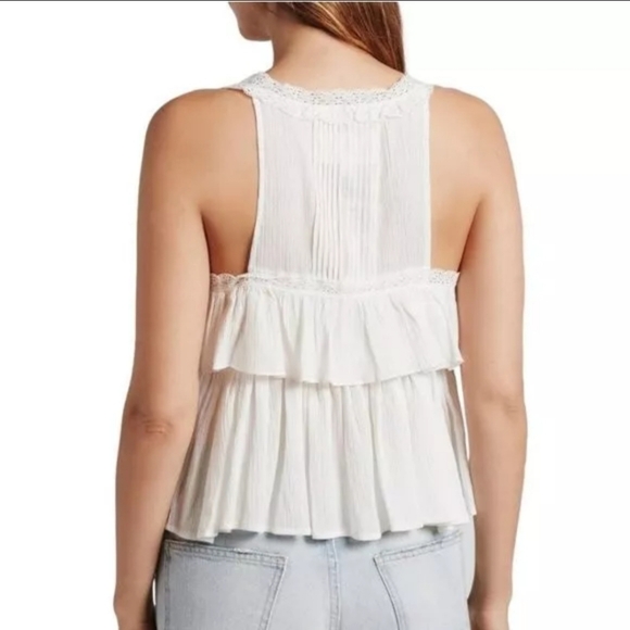NWT Current/Elliott StarWhite Cotton Lace Tiered Tank Top Sz 3 (approx US 8) - Picture 14 of 15